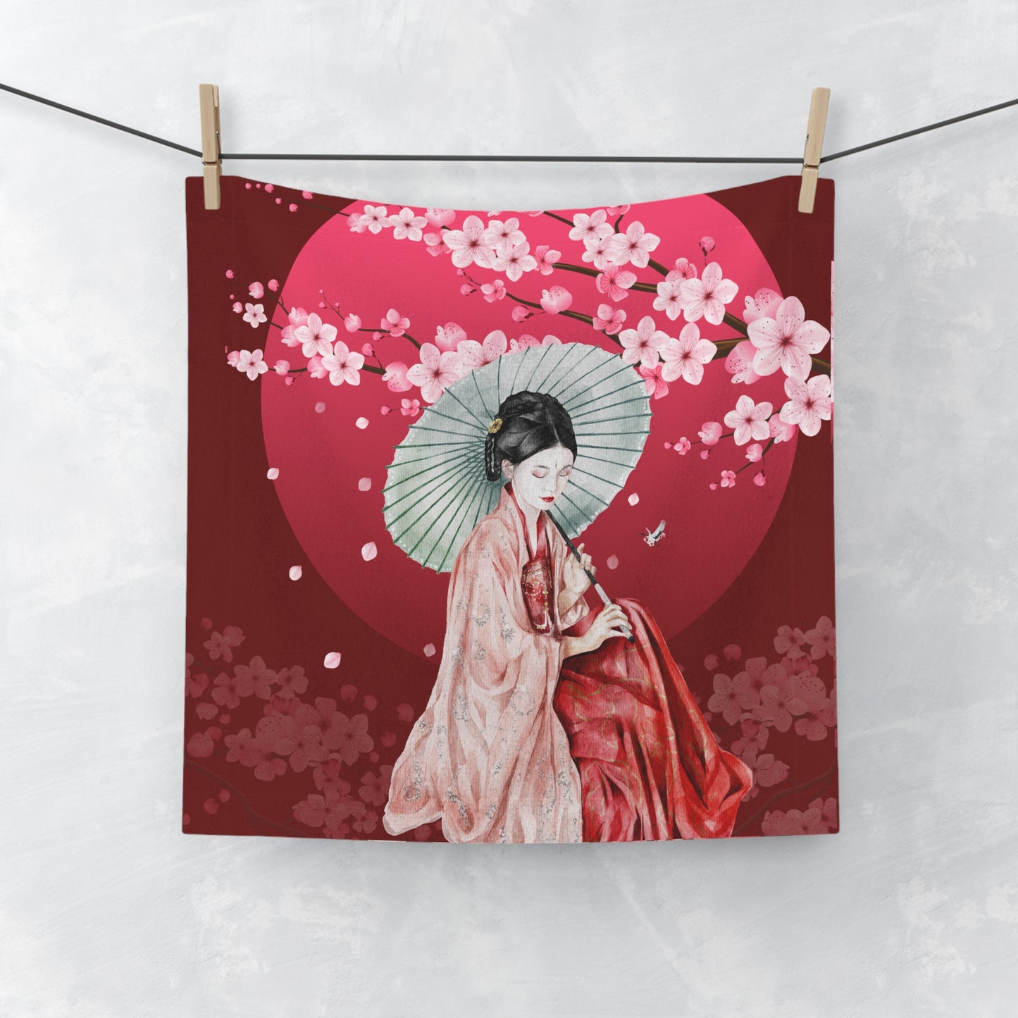 Cherry Blossoms Cherry Moon Face Towel