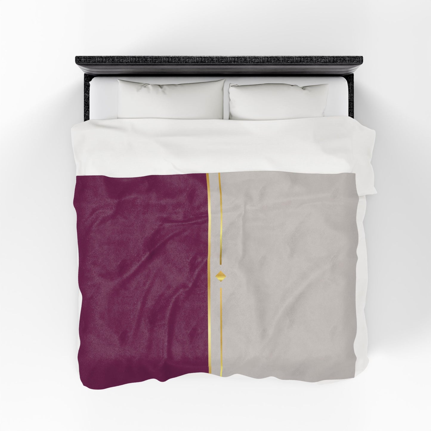 Fuchsia and Taupe Haven Velveteen Plush Blanket
