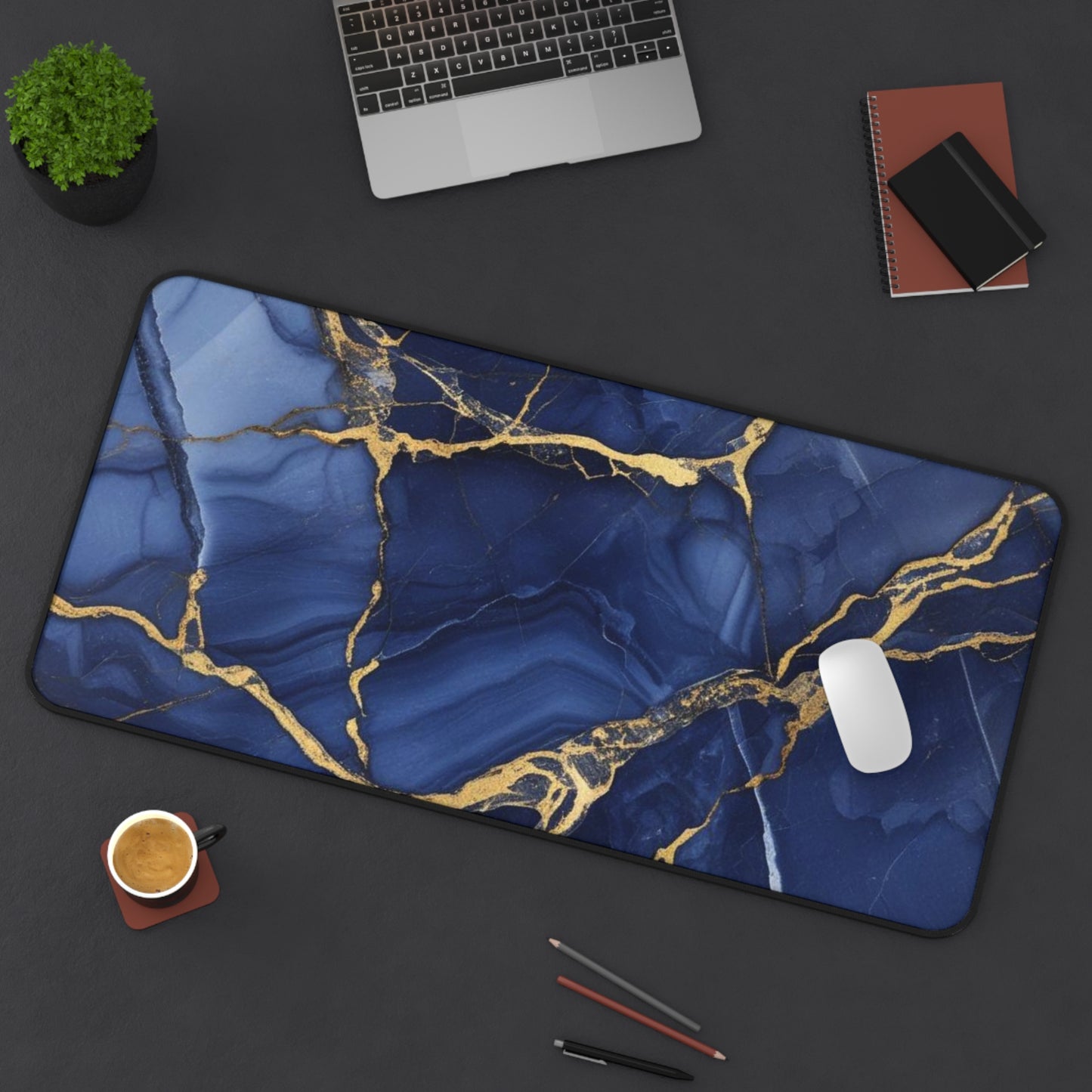 Indigo Marble Desk Mat