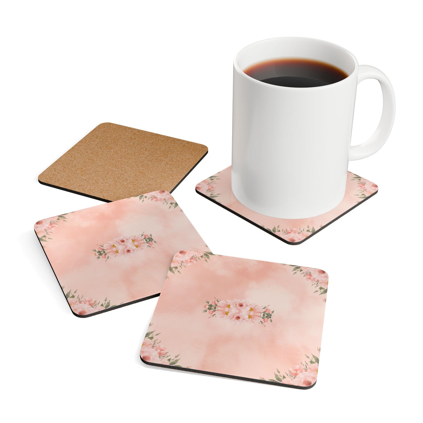 Peachy Keen Corkwood Coaster Set