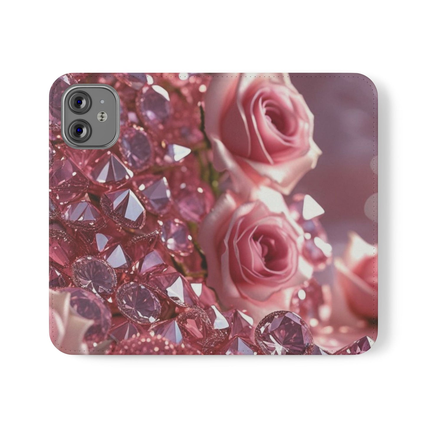 Pink Diamonds & Petals Flip Cases