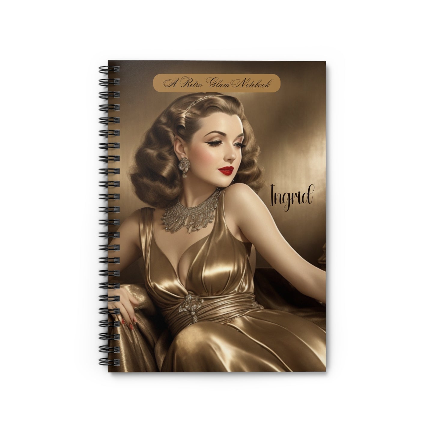 Retro Glam (Ingrid) Spiral Notebook - Ruled Line