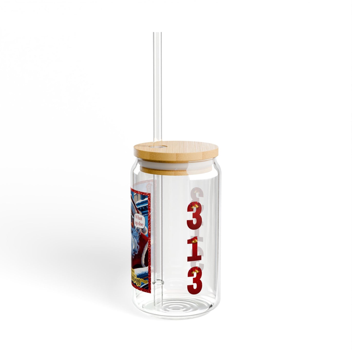 Motor City Santa Sipper Glass, 16oz