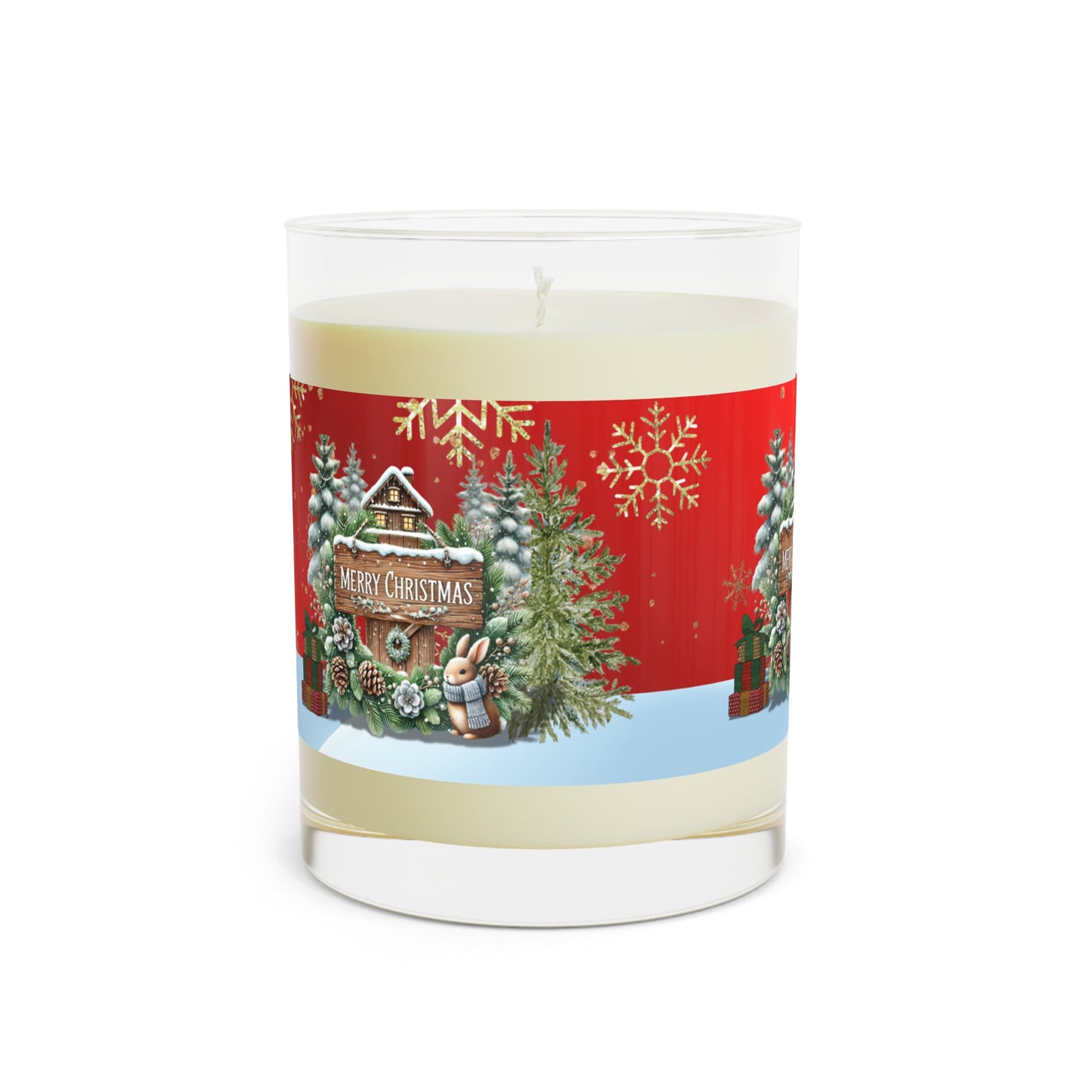 Merry Christmas Scented Candle - Full Glass, 11oz
