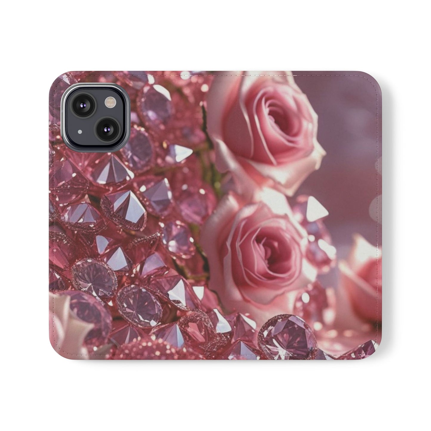Pink Diamonds & Petals Flip Cases