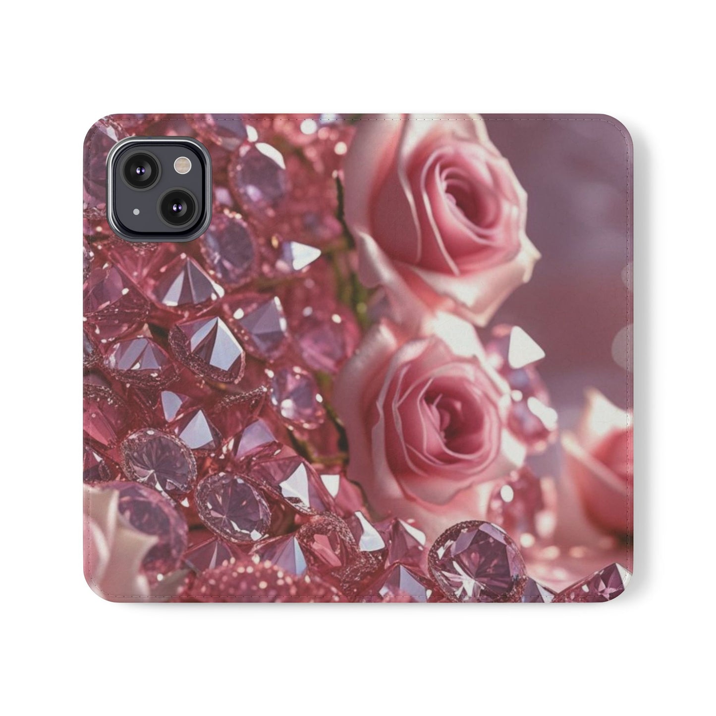 Pink Diamonds & Petals Flip Cases