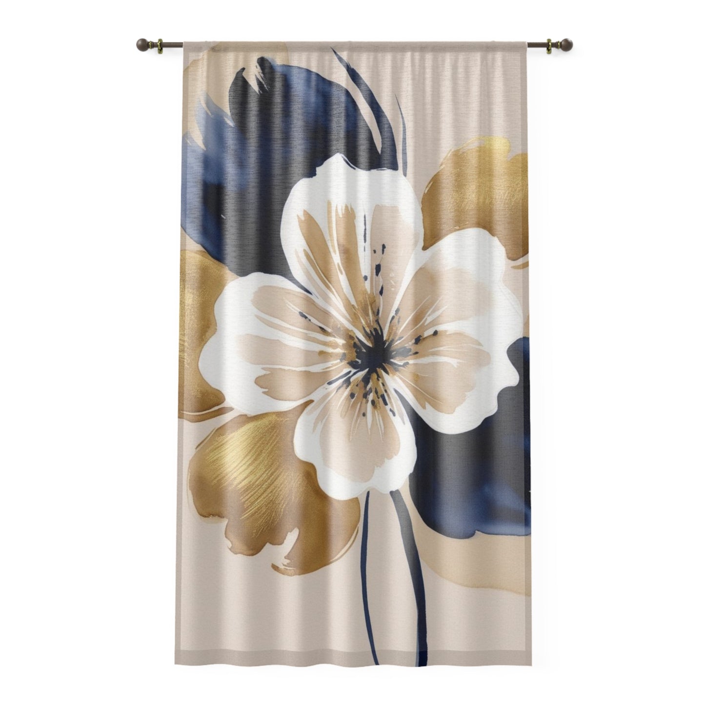 Abstract Floral Sheer Curtain (1)