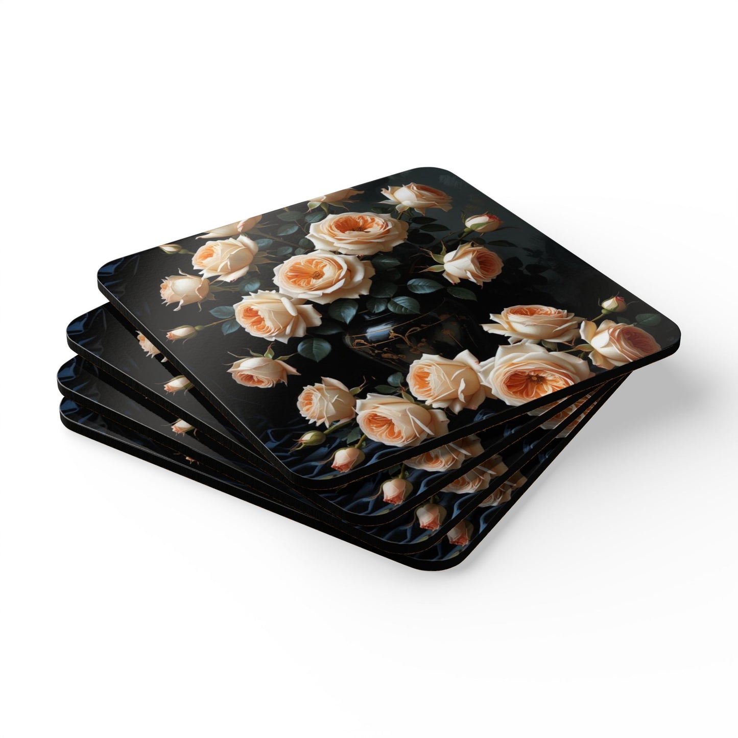 Evening Bloom Corkwood Coaster Set