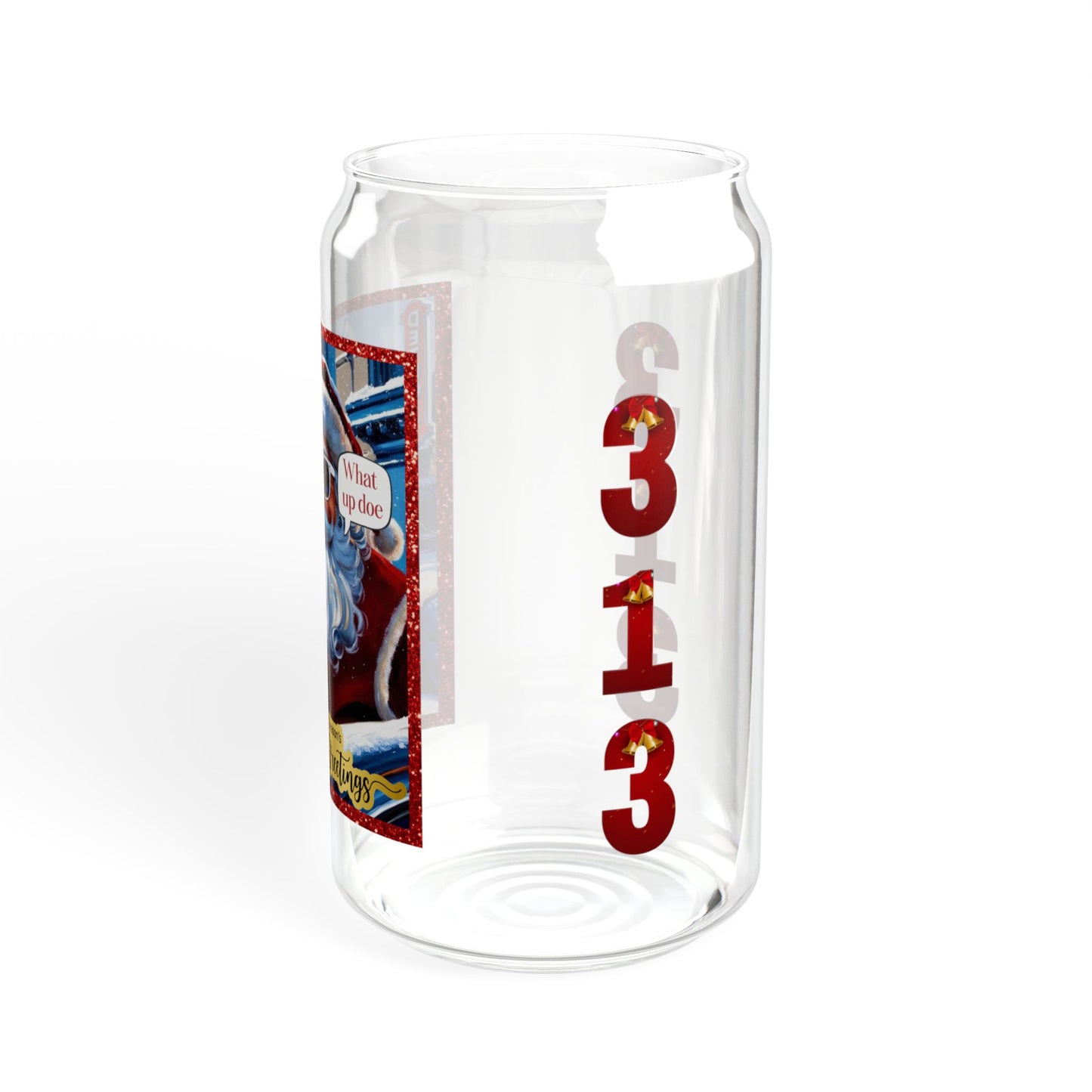 Motor City Santa Sipper Glass, 16oz