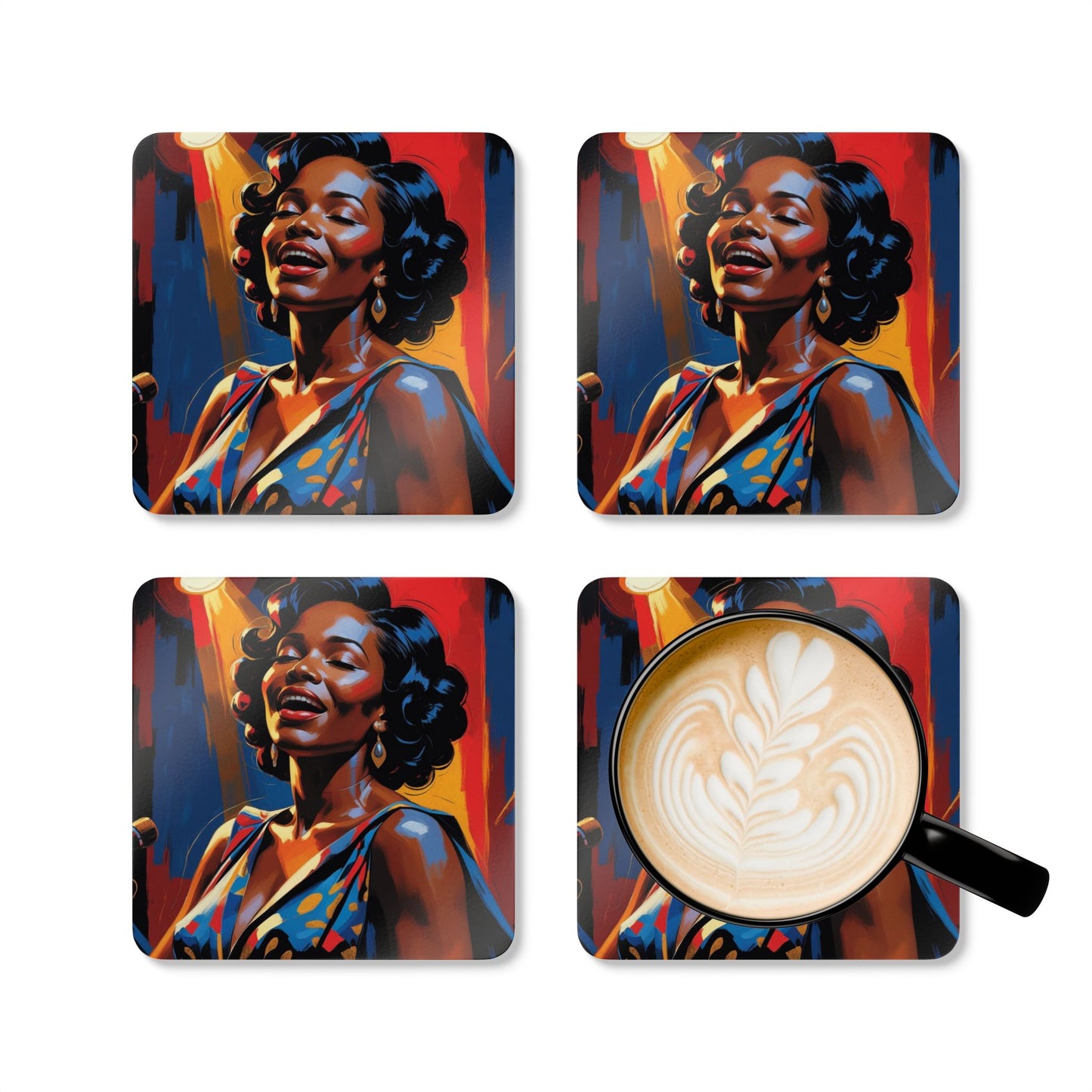 Jazz Songstress Corkwood Coaster Set
