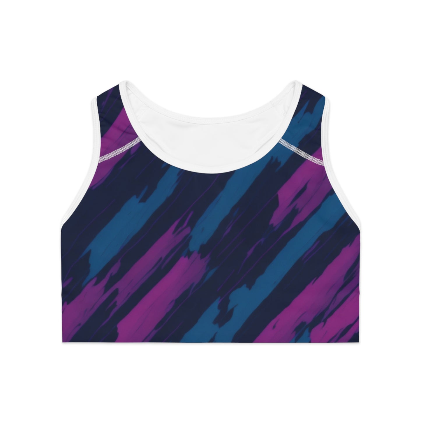 Pink/Blue Sports Bra (AOP)