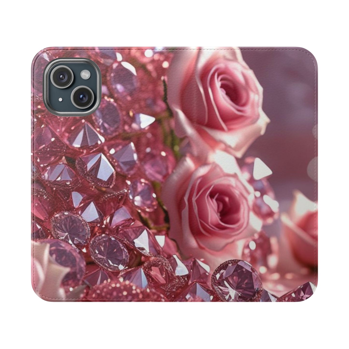 Pink Diamonds & Petals Flip Cases