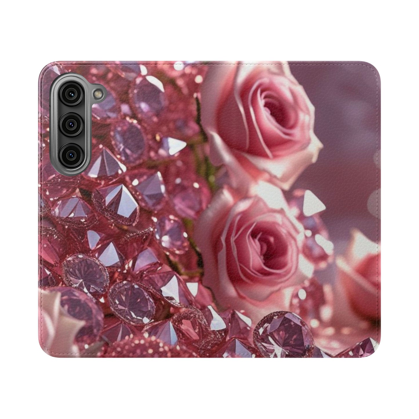 Pink Diamonds & Petals Flip Cases