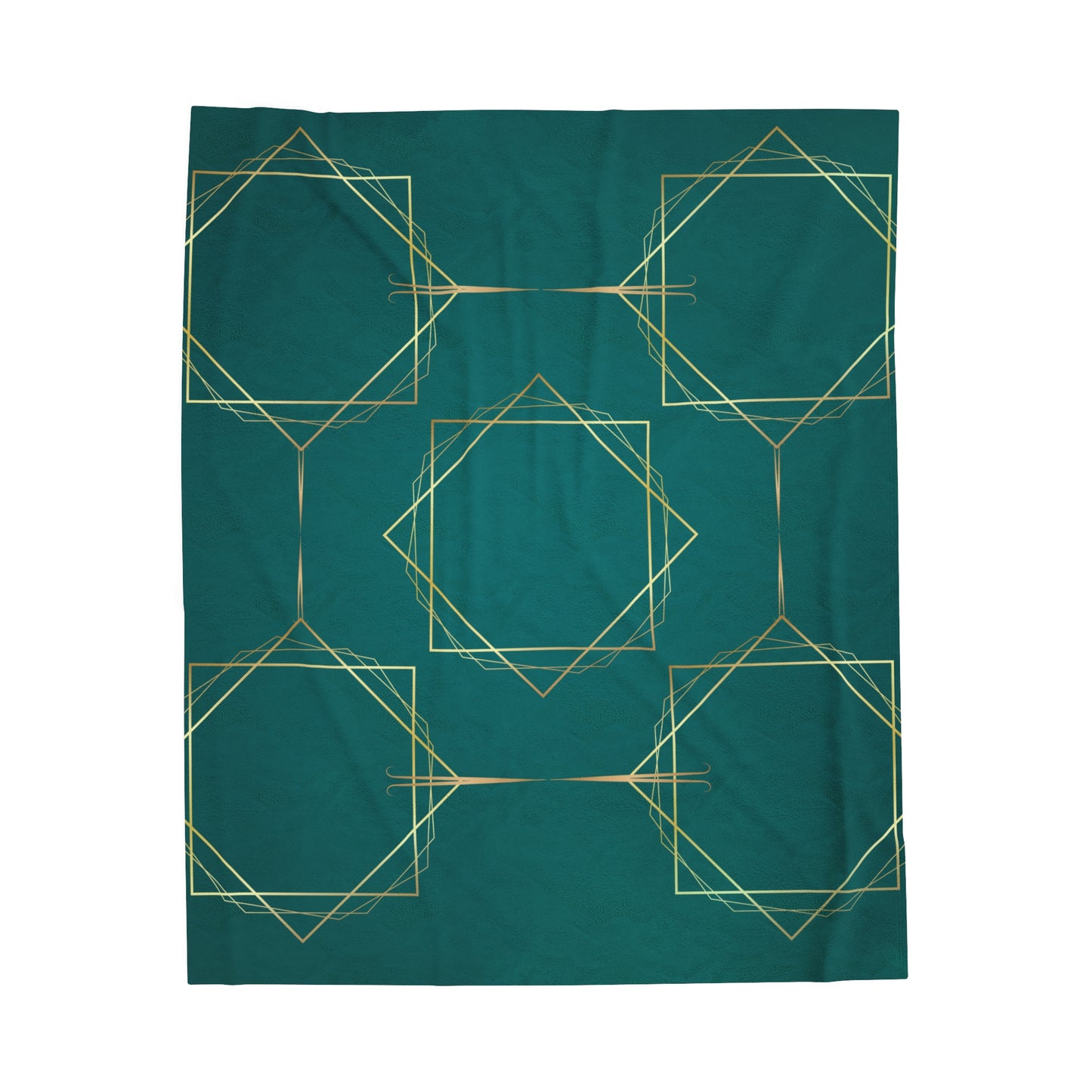 Gilded Elegance (Dark Teal) Velveteen Plush Blanket