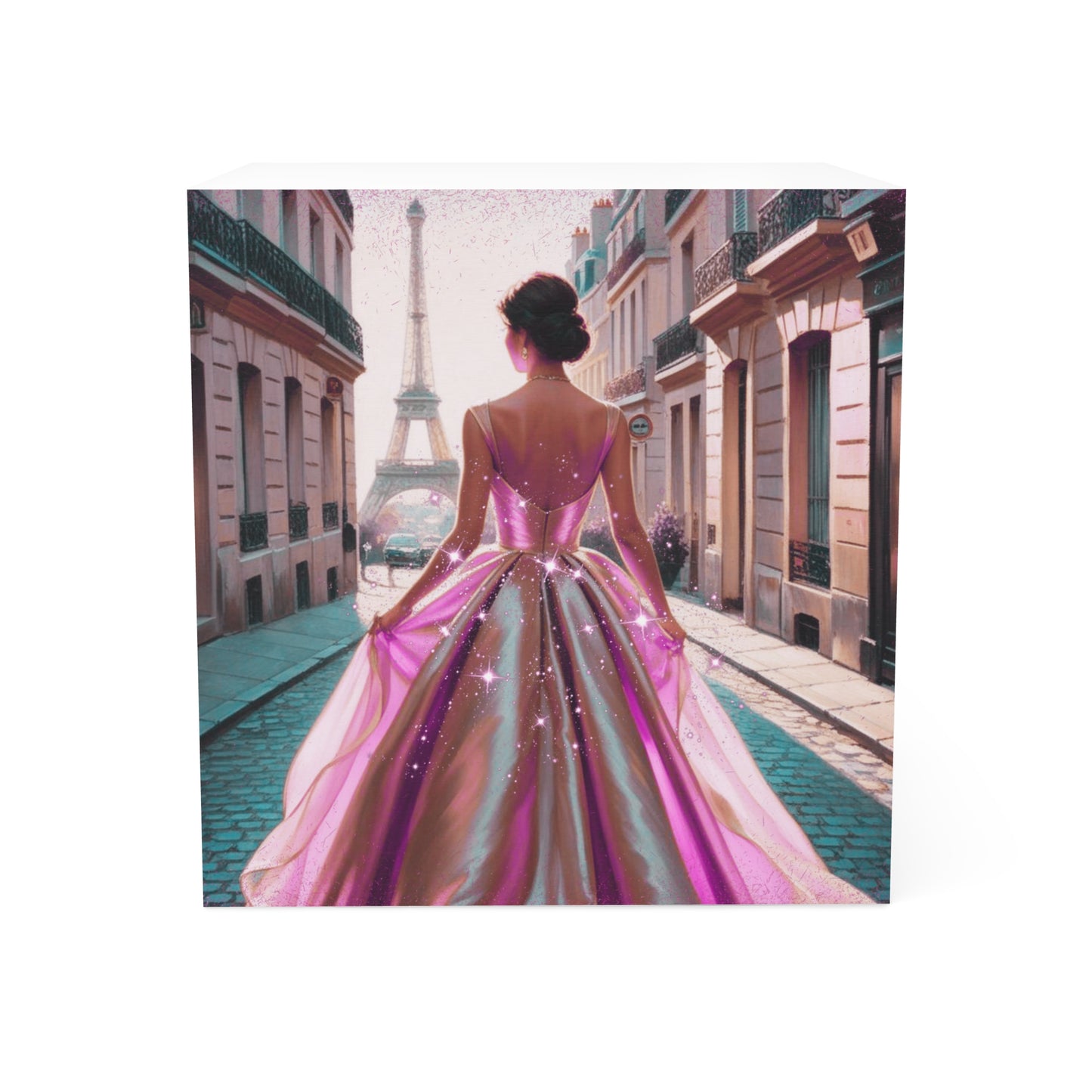 Parisian Stroll (Pink Gown) Note Cube