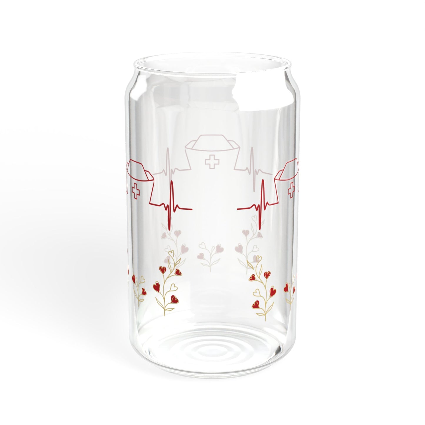 Nurse Heartbeat Sipper Glass, 16oz