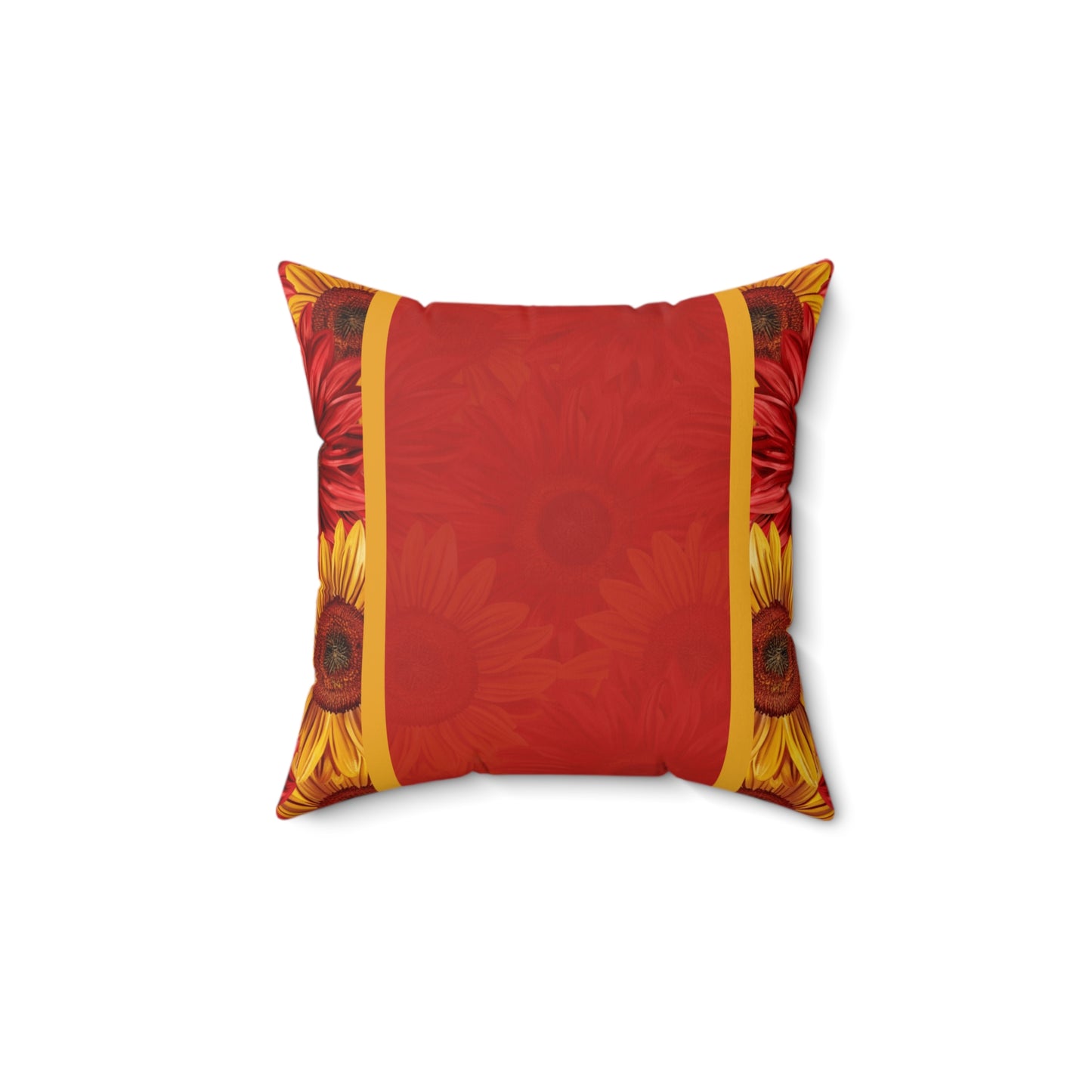 Crimson Gold Spun Polyester Square Pillow