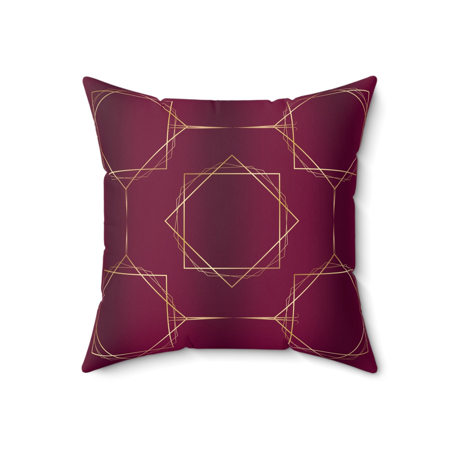 Gilded Elegance (Burgundy) Spun Polyester Square Pillow