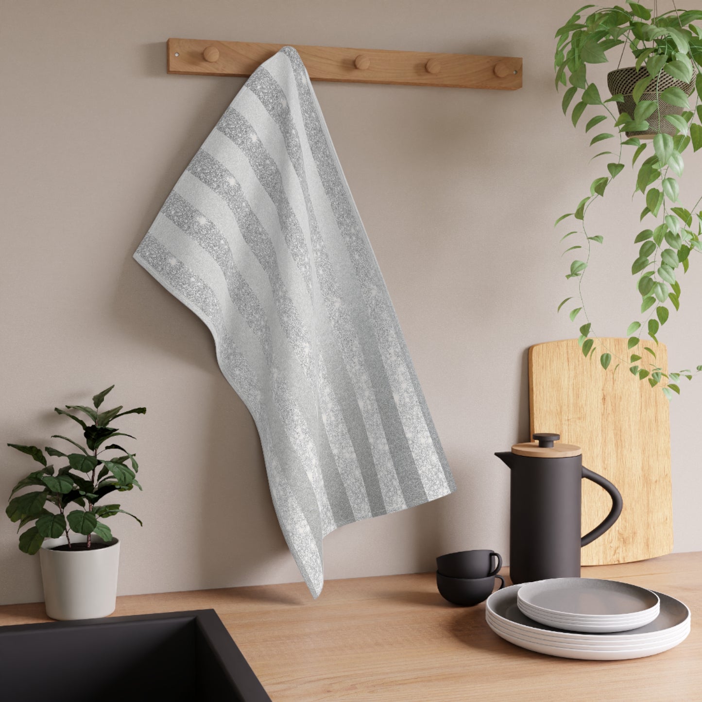 Stardust Gray Tea Towels (cotton, poly)