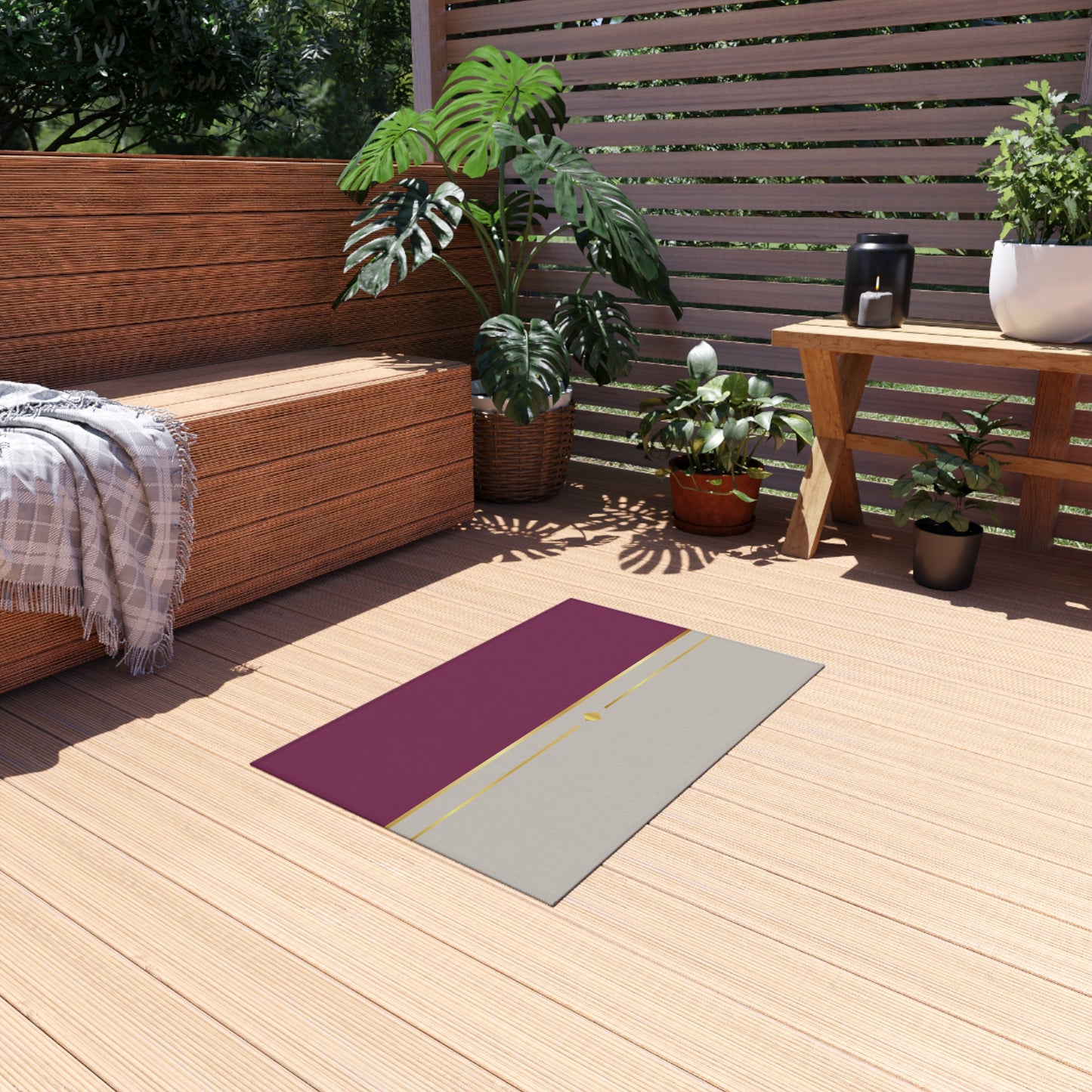 Fuchsia and Taupe Haven Outdoor Rug