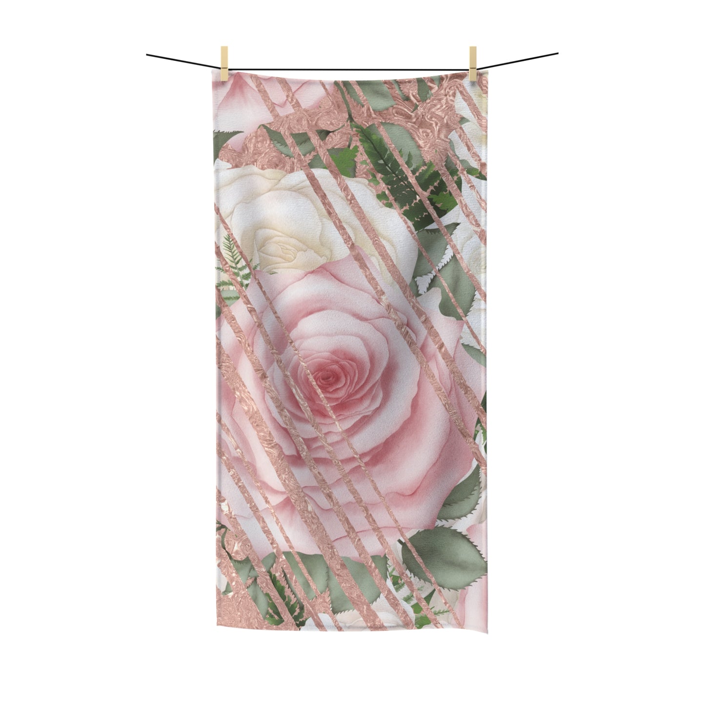 Kissed by a Rose Gold Polycotton Towel