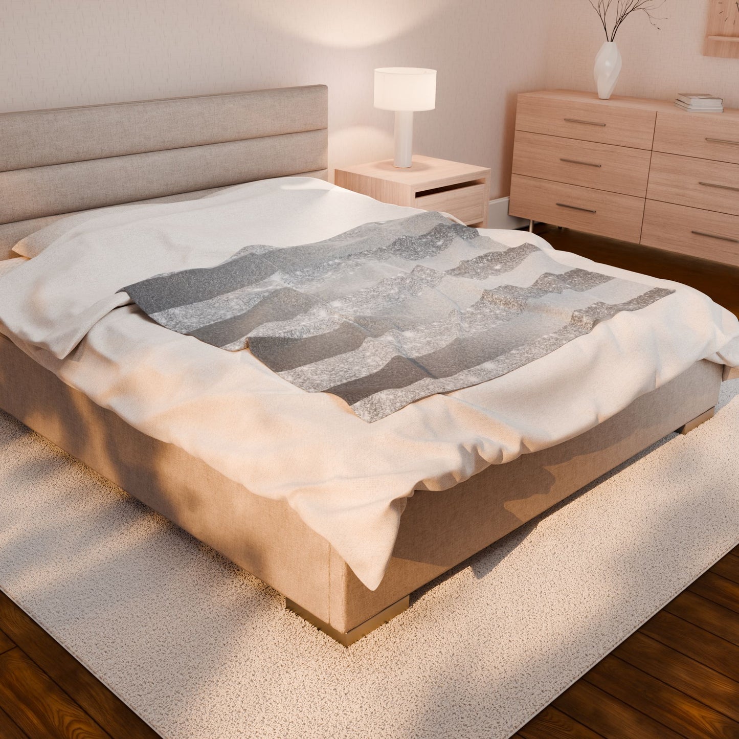 Stardust Gray Velveteen Plush Blanket