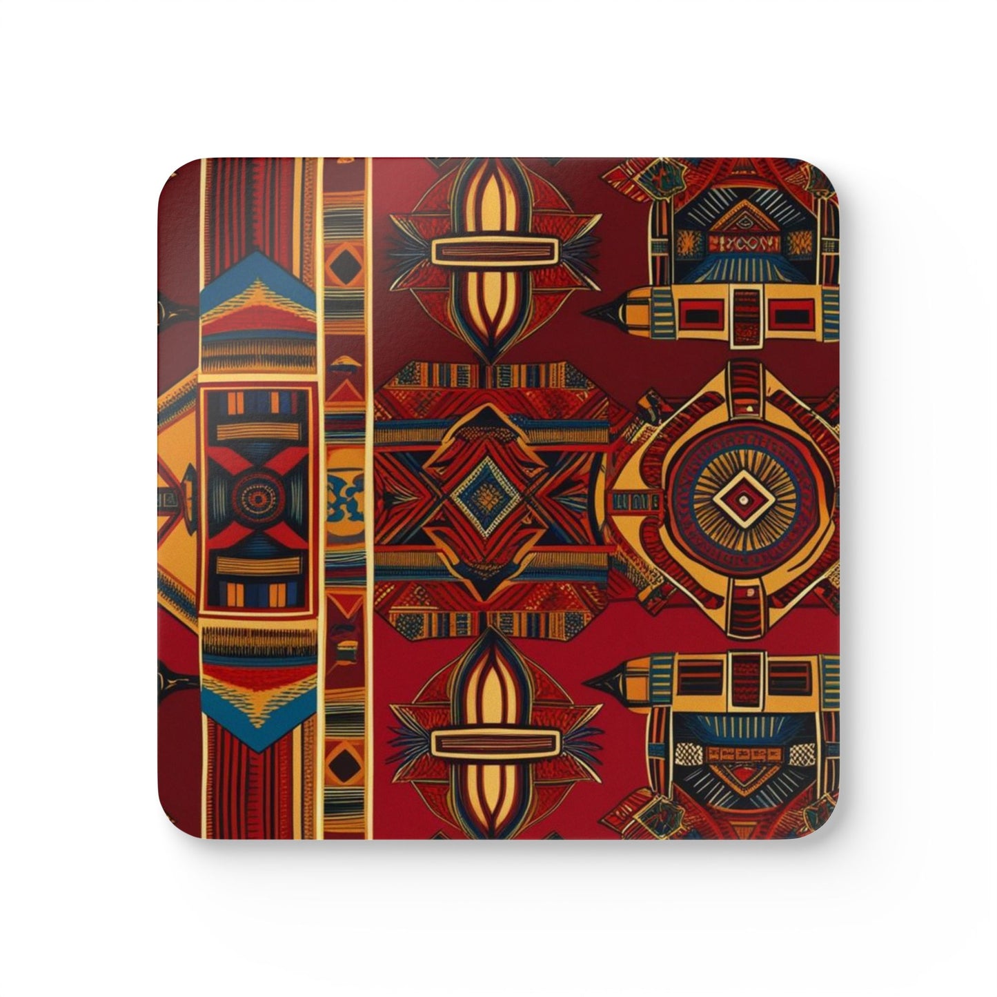 African Canvas 1 Corkwood Coaster Set