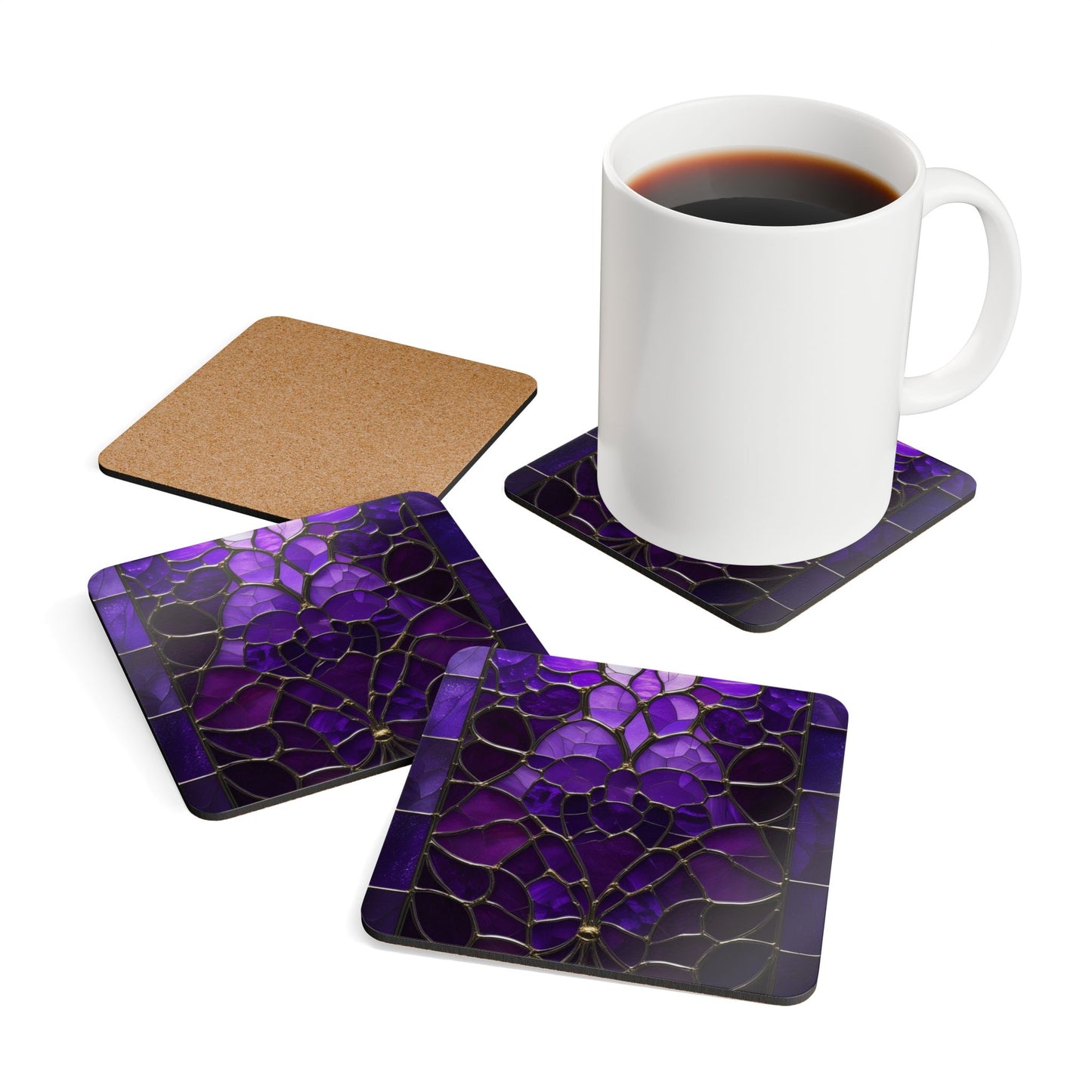 Violet Royale Corkwood Coaster Set