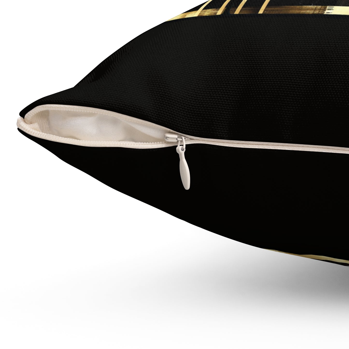 Noir & Gold Glam Spun Polyester Square Pillow