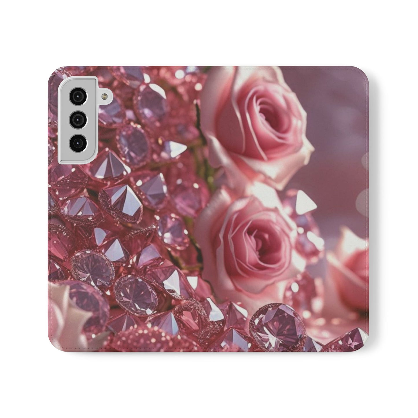Pink Diamonds & Petals Flip Cases