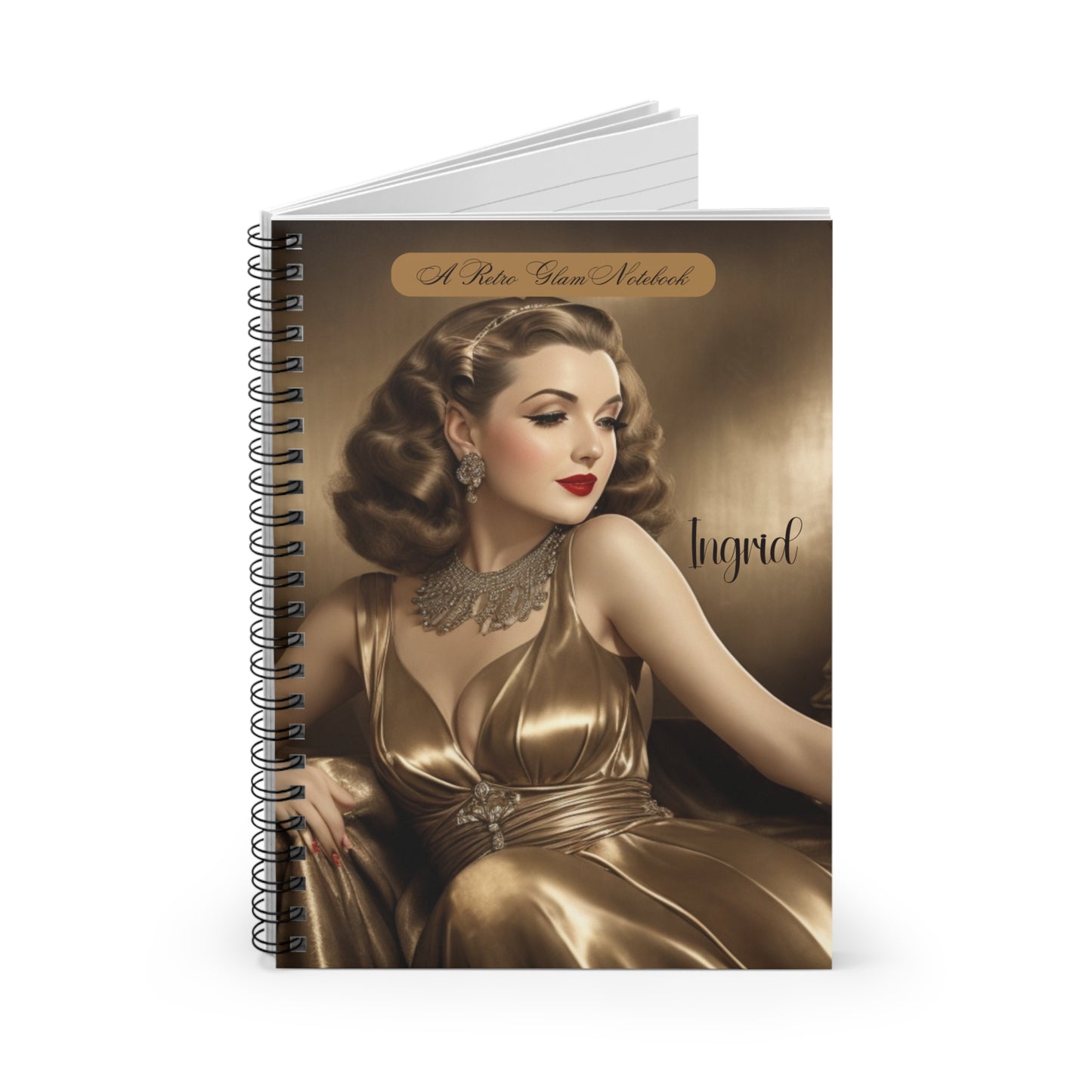 Retro Glam (Ingrid) Spiral Notebook - Ruled Line