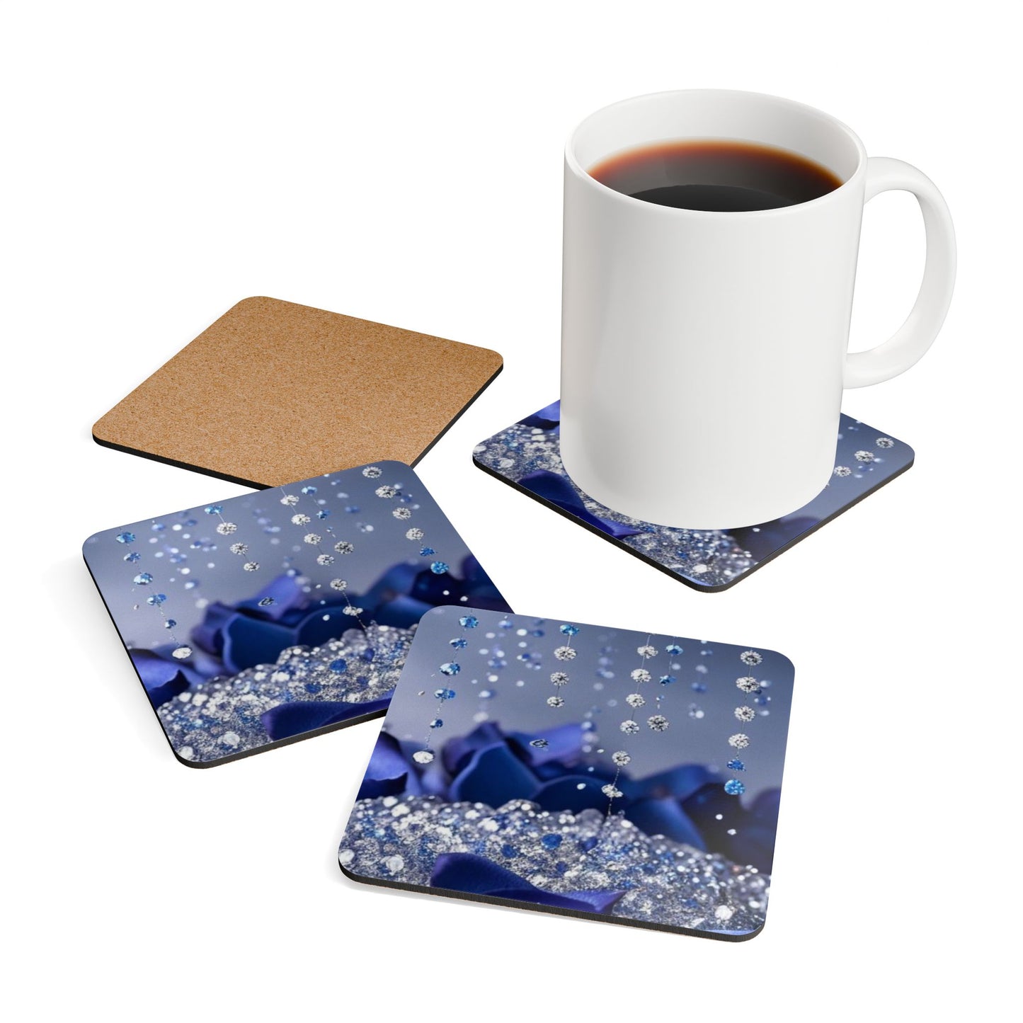 Crystal Rain Corkwood Coaster Set