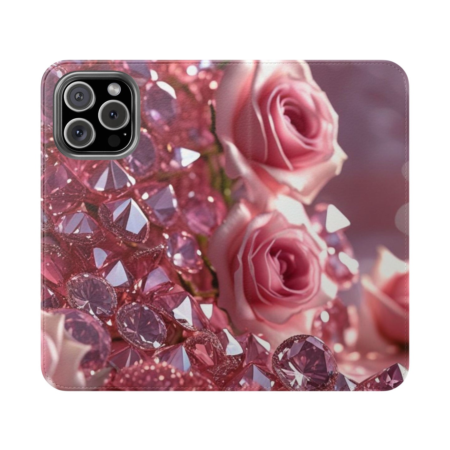 Pink Diamonds & Petals Flip Cases