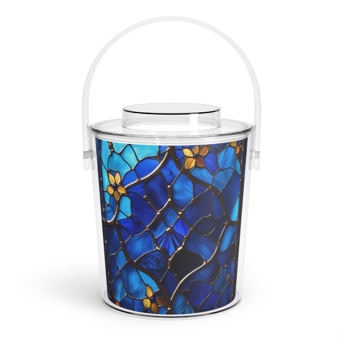 Sapphire Radiance Ice Bucket with Tongs