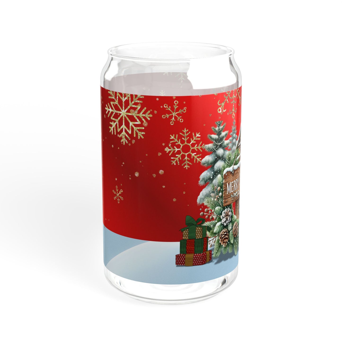 Merry Christmas Sipper Glass, 16oz