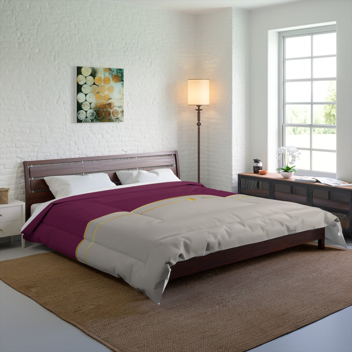 Fuchsia and Taupe Haven Comforter