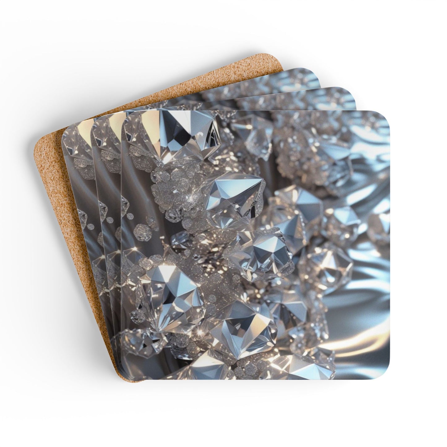 Diamond Life Corkwood Coaster Set
