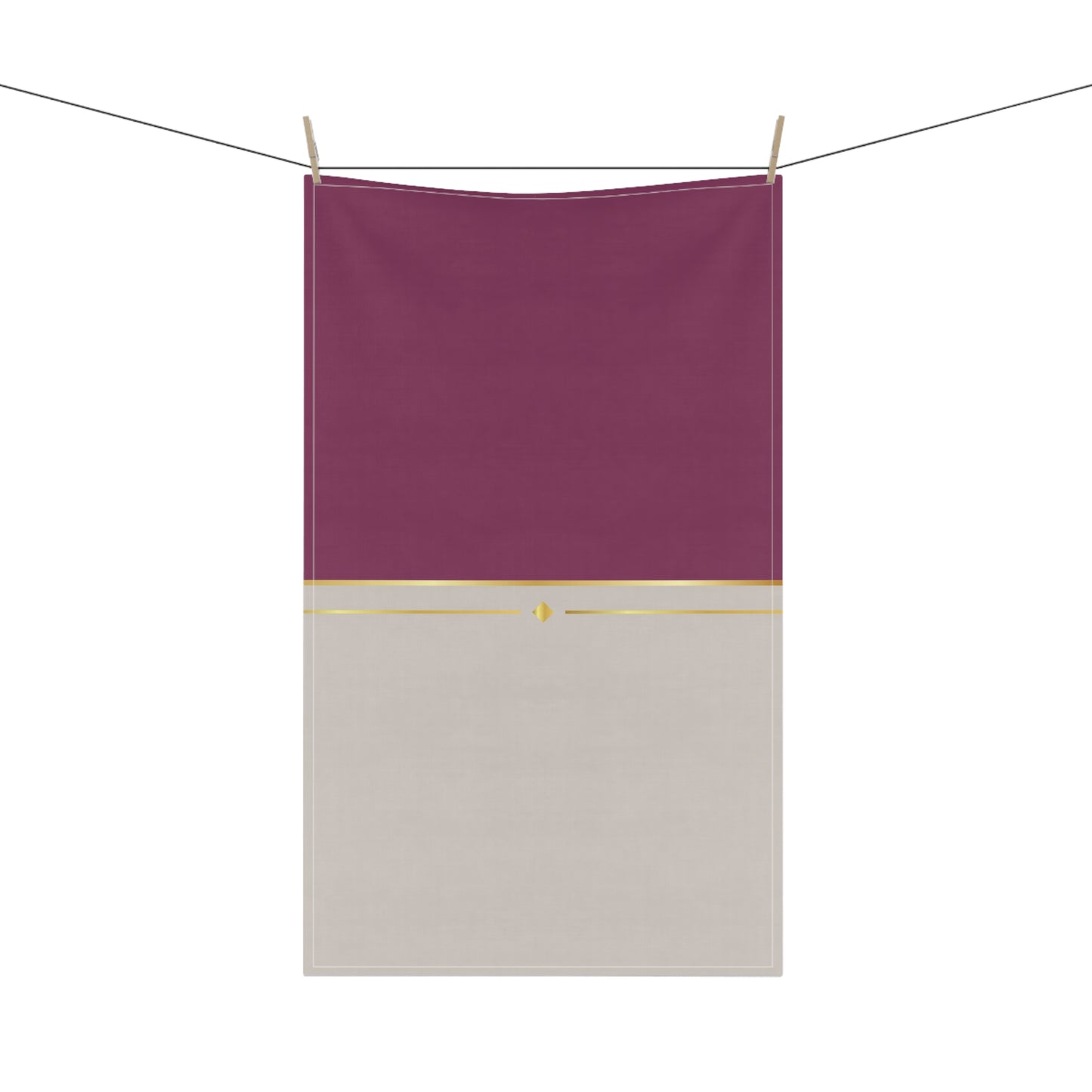Fuchsia and Taupe Haven Tea Towels (cotton, poly)