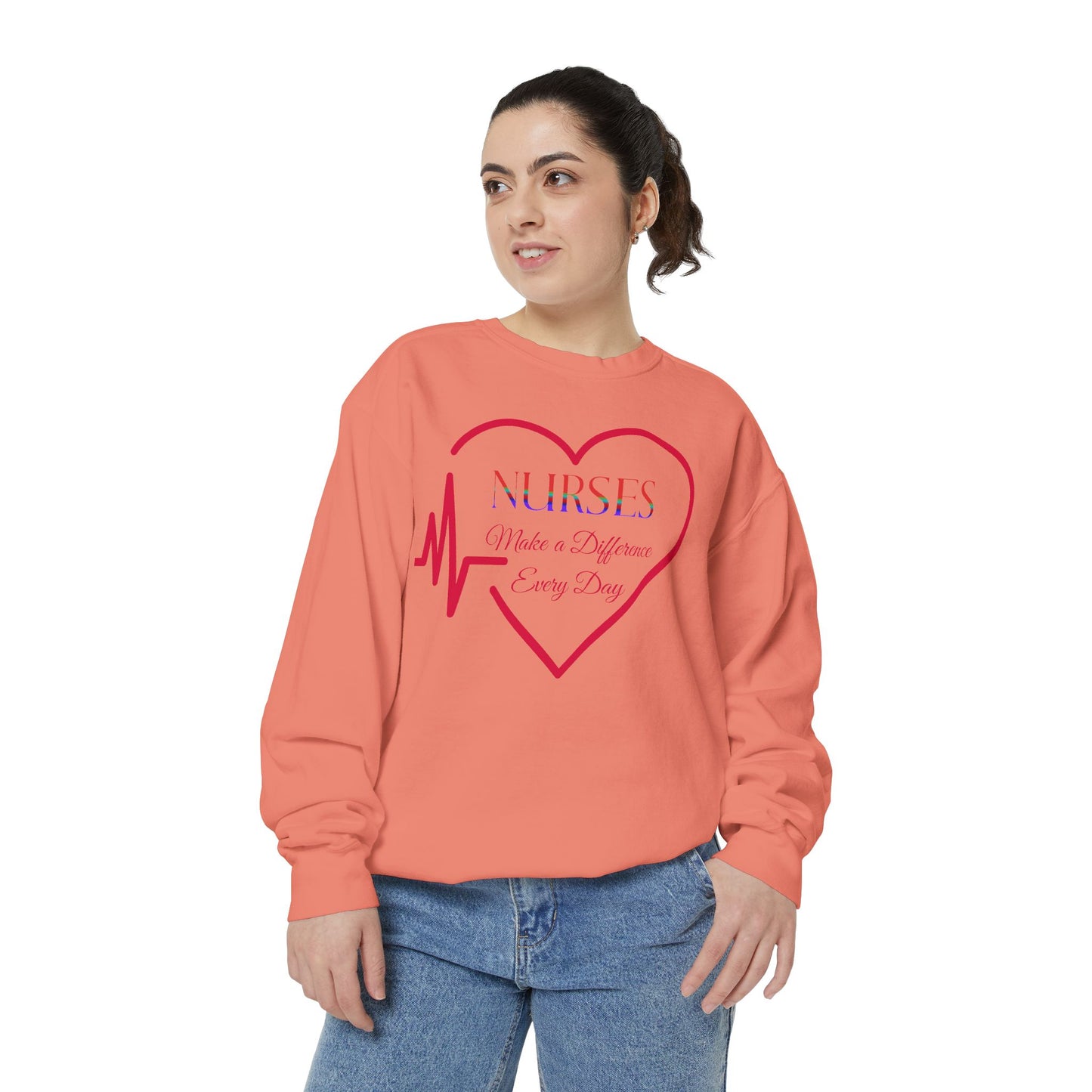 Nurses Make a Difference Unisex Garment-Dyed Sweatshirt