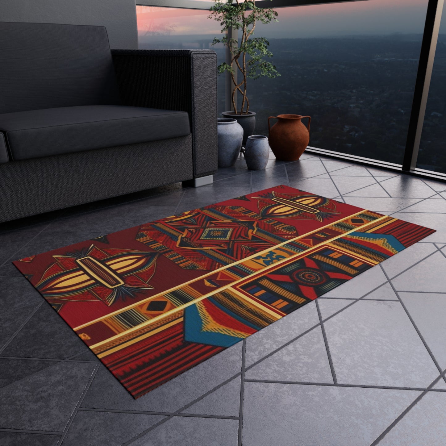 African Canvas Outdoor Rug