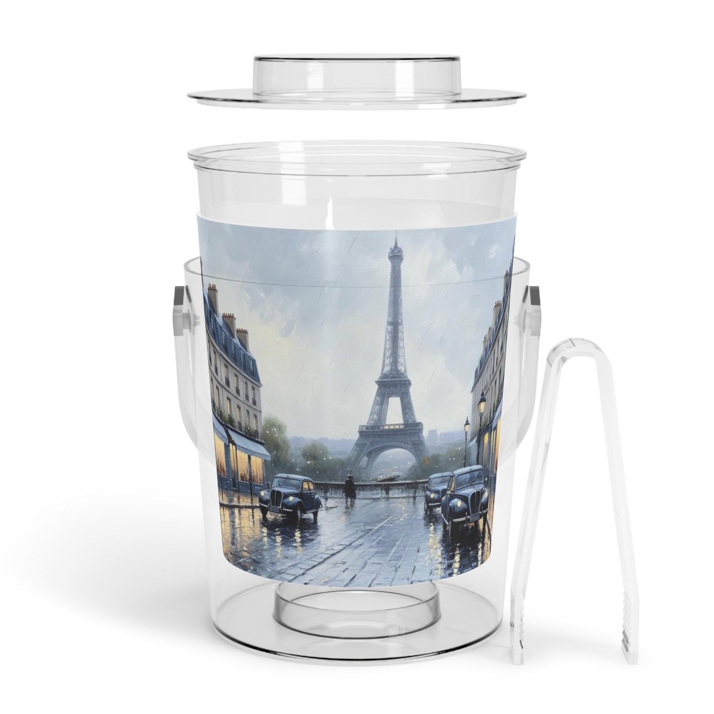A Rainy Day in Paris Ice Bucket with Tongs