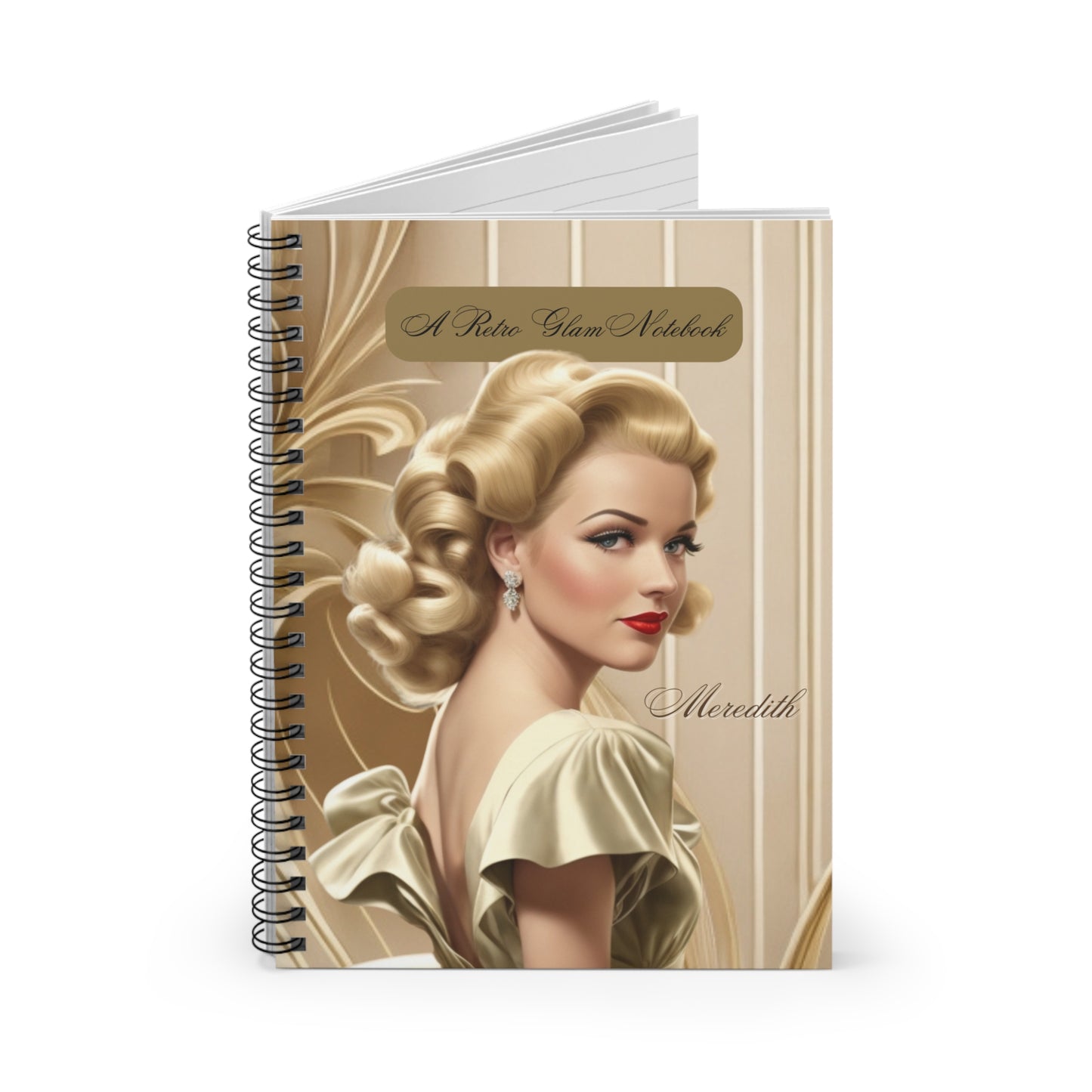 Retro Glam (Meredith) Spiral Notebook - Ruled Line