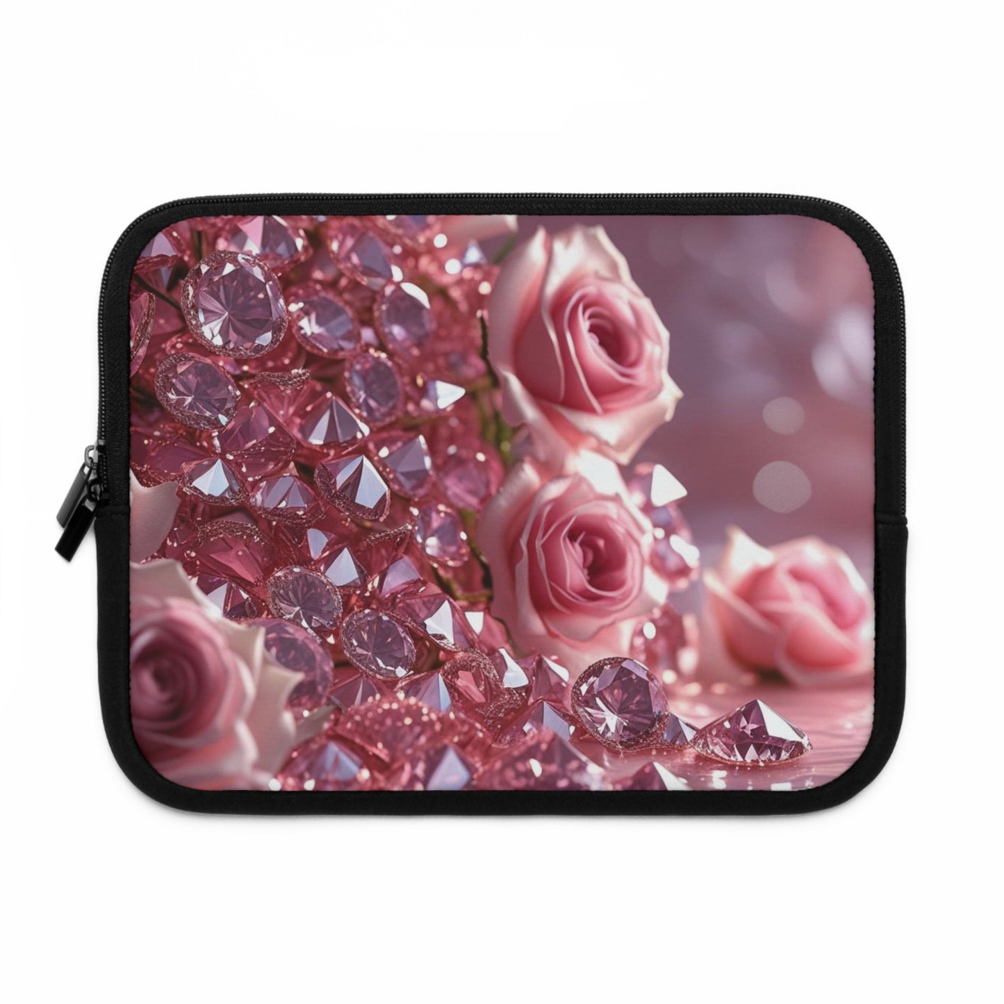 Pink Diamonds & Petals Laptop Sleeve