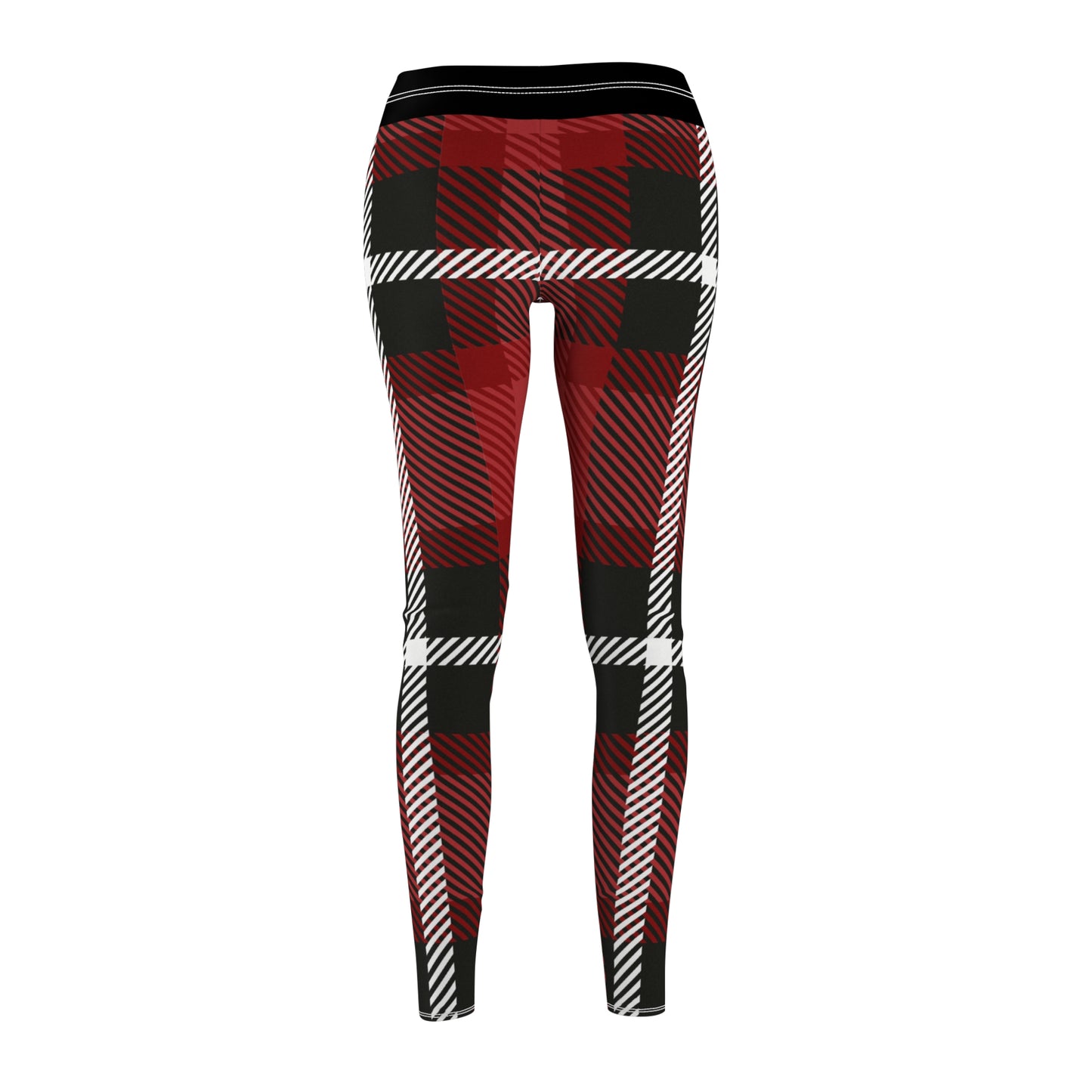 Red/Black Women's Cut & Sew Casual Leggings (AOP)