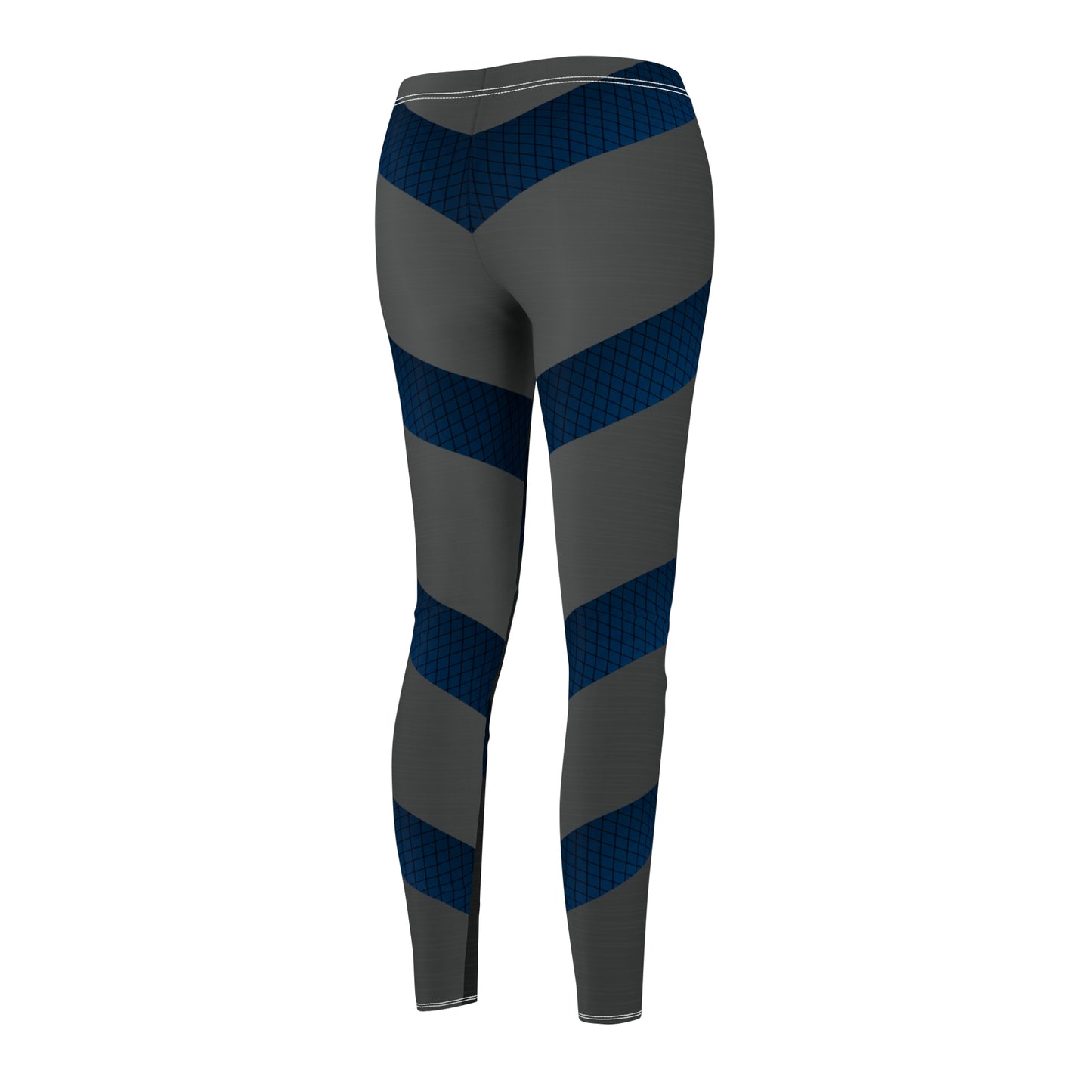 Dark Gray/Blue Women's Cut & Sew Casual Leggings (AOP)