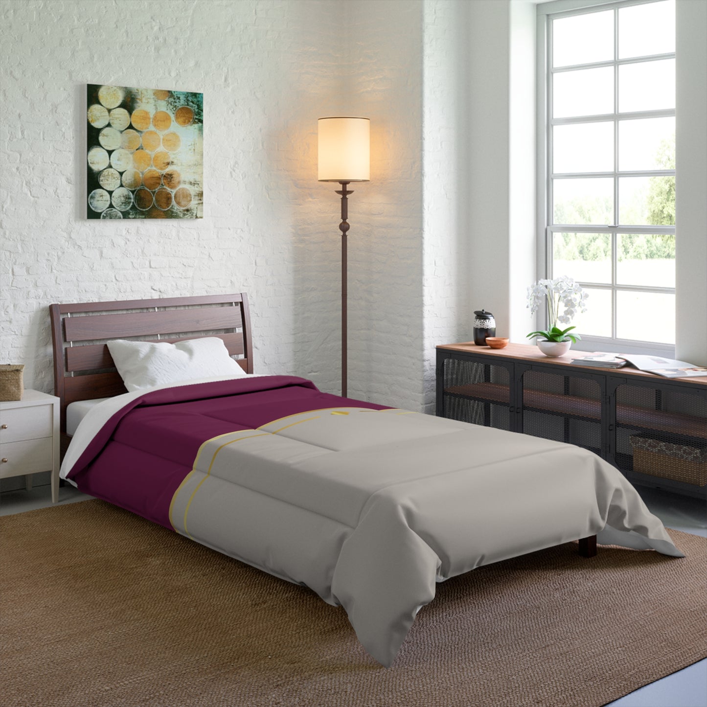 Fuchsia and Taupe Haven Comforter