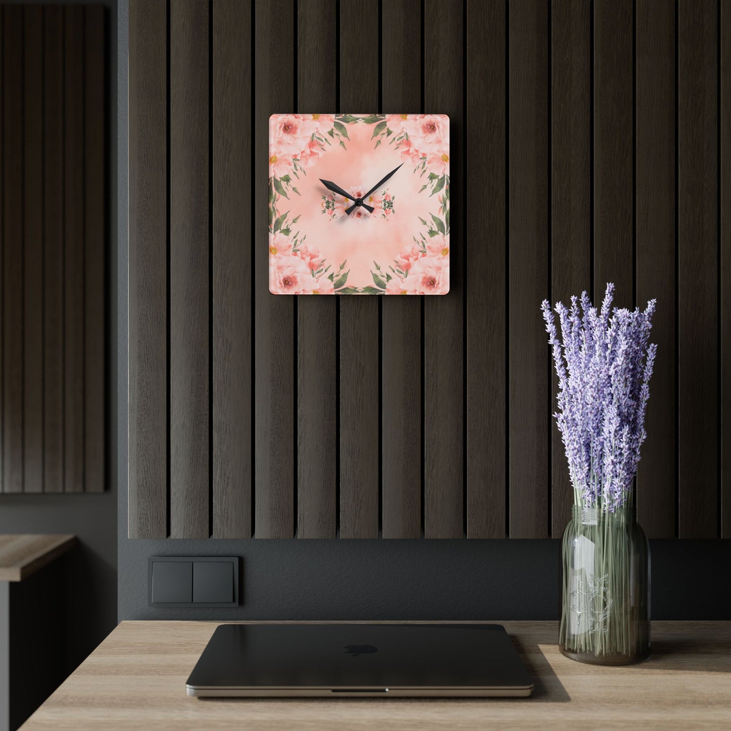 Peachy Keen Acrylic Wall Clock