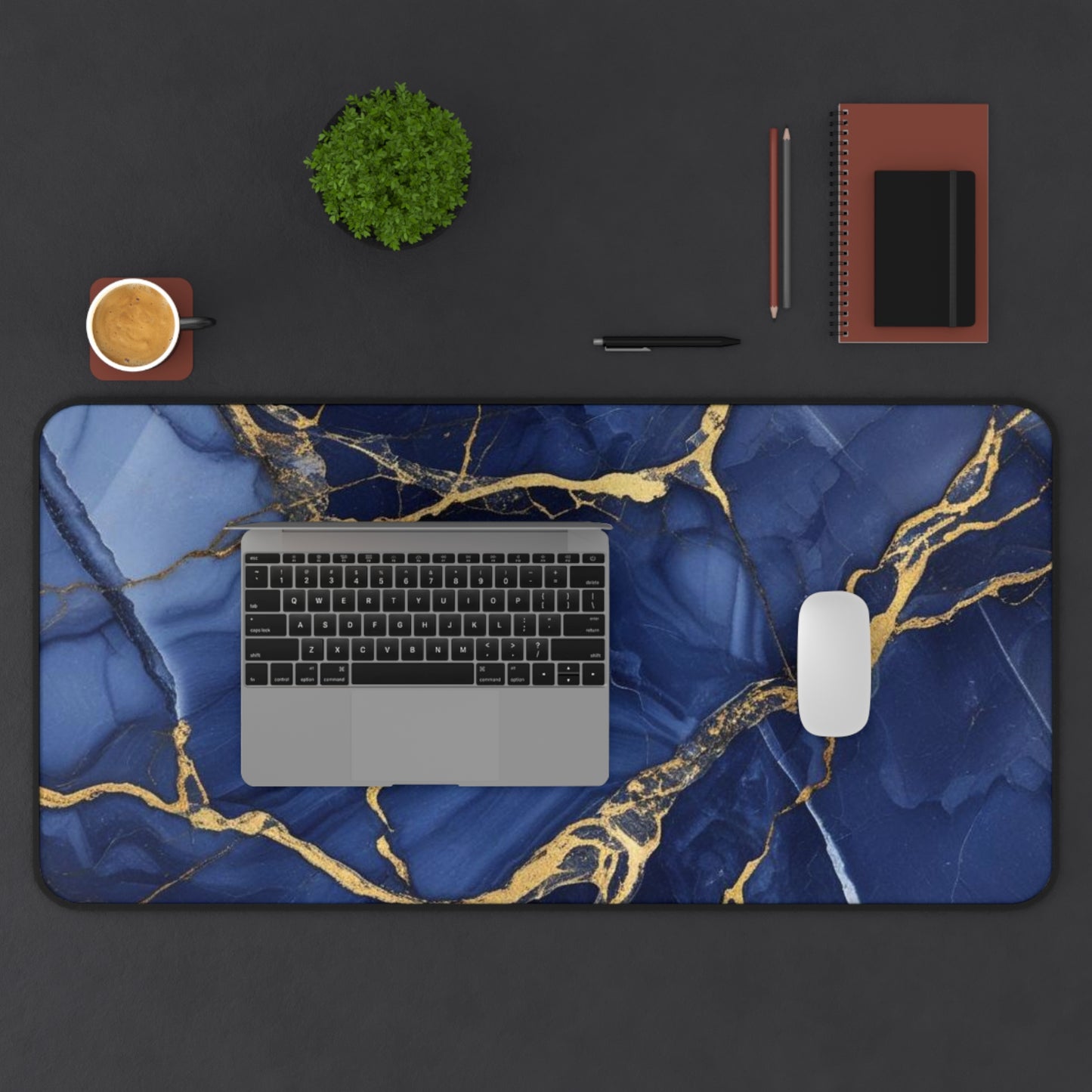 Indigo Marble Desk Mat