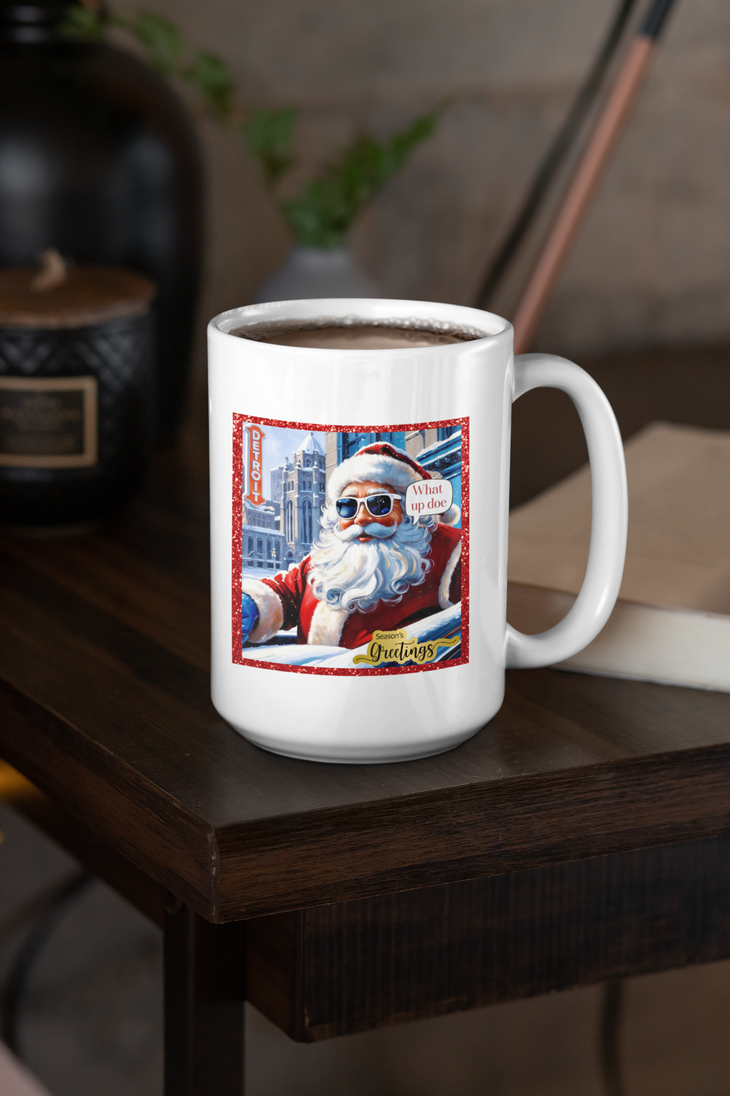 Motor City Santa Ceramic Mug, (11oz, 15oz)