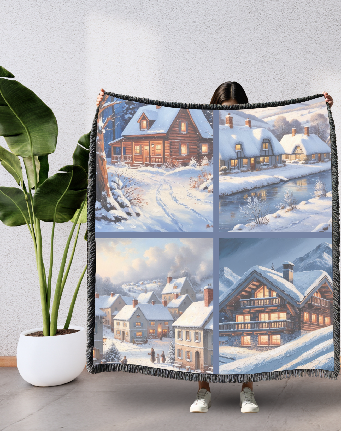 Scenes of Winter Woven Blanket